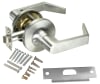 Cal-Royal Grade 1 Heavy Duty Commercial Cylindrical Lever Handle Set, Passage Function (Always Unlocked), 3-5/8 in. Rose Trim, Plain Lever On Outside, Plain Lever On Inside, 626 Satin Chrome Finish - Image 1 of 0