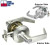 Cal-Royal Calypso Series CAL20-US26D Grade 1 Heavy Duty Commercial Cylindrical Lockset, Privacy Function (Restroom Application), Coin Turn On Outside, Push Button On Inside, 626 Satin Chrome Finish - Image 2 of 0
