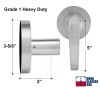 Cal-Royal Calypso Series CAL20-US26D Grade 1 Heavy Duty Commercial Cylindrical Lockset, Privacy Function (Restroom Application), Coin Turn On Outside, Push Button On Inside, 626 Satin Chrome Finish - Image 3 of 0