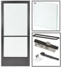 Double Acting Center Hung Storefront Glass Door Replacement, 35-3/4 in. x 83-3/16 in. x 1-3/4 in. Left Hand, End Load Concealed Arm, Deadbolt, Back To Back Push Bars, Dark Bronze Anodized Finish, Glass Not Included - Image 1 of 0