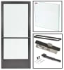 Double Acting Center Hung Storefront Glass Door Replacement, 35-3/4 in. x 83-3/16 in. x 1-3/4 in. Right Hand, End Load Concealed Arm, Deadbolt, Back To Back Push Bars, Dark Bronze Anodized Finish, Glass Not Included - Image 1 of 0