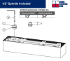 Dorma 3-1/8 in. Width x 13-7/16 in. Length x 2-3/8 in. Height Right Hand Commercial ADA 8.5lb Floor Closer With 1/2 in. Spindle, Cement Case, Brushed Stainless Cover Plate, Satin Chrome 3/4 in. Offset Arm and Top Pivot - Image 5 of 0