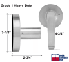 Dorma Grade 1 Heavy Duty Commercial Entrance Door Lock, 3-1/2 in. Rose Trim, Key Cylinder On Outside, Push/Turn Button On Inside, Schlage C Keyway, 626 Satin Chrome Finish - Image 3 of 0