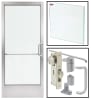Right Hand Storefront Glass Door Replacement, 35-3/4 in. x 95-3/16 in. x 1-3/4 in., For Offset Pivots (Must Prep Your Own), Deadbolt, Outside 10 in. Pull Handle, Inside Push Bar, Clear Anodized Finish, Glass Not Included - Image 1 of 0