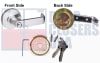 Global Door Controls Storeroom Lever Trim For 2-3/16 in. Wide x 6-1/8 in. Tall Chassis Head, 2-1/4 in. Tall Push Bar Rim Panic Bar, US26D Satin Chrome Finish - Image 1 of 0
