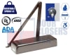 Global Door Controls 5 in. x 2-1/4 in. Commercial Door Closer, Close Speed, Latch Speed, and Backcheck Speed, Adjustable Spring Size 1-6, Dark Bronze Finish - Image 1 of 0