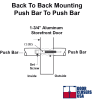  Hardware Back To Back Double Bend Push Bar, 3/8-24 Back To Back Mounting Hardware, Dark Bronze Anodized Finish - Image 2 of 0