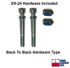  Hardware Back To Back Double Bend Push Bar, 3/8-24 Back To Back Mounting Hardware, Dark Bronze Anodized Finish - Image 3 of 0