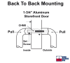 International Door Closers Back To Back Offset Pull Handles, 3/8-24 Back To Back Mounting Hardware, Clear Anodized Finish - Image 3 of 0