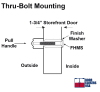  Hardware Straight Pull Handle, 3/8-24 Thru-Bolt Mounting Hardware, Clear Anodized Finish - Image 3 of 0