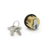 Mortise Keyed Lock Cylinder With Trim Ring and (2) Keys, Matte Black Finish For Door Rail Locks - Image 1 of 0