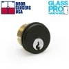 Mortise Keyed Lock Cylinder With Trim Ring and (2) Keys, Matte Black Finish For Door Rail Locks - Image 2 of 0