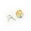 Frameless Glass Door Mortise Keyed Lock Cylinder With Trim Ring and (2) Keys, Polished Brass Finish For 200 Series Door Rail Locks - Image 1 of 0