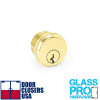 Frameless Glass Door Mortise Keyed Lock Cylinder With Trim Ring and (2) Keys, Polished Brass Finish For 200 Series Door Rail Locks - Image 2 of 0