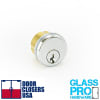 Mortise Keyed Lock Cylinder With Trim Ring and (2) Keys, Polished Stainless Finish For Door Rail Locks - Image 2 of 0