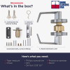 Hager Grade 1 Heavy Duty Commercial Storeroom Door Lock, 3-7/16 in. Rose Trim, Key Cylinder On Outside, Plain Lever On Inside, 6 Pin Schlage C Keyway, 626 Satin Chrome Finish - Image 4 of 0