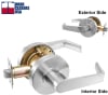 Hager Grade 2 Standard Duty Commercial Storeroom Door Lock, With Clutch, 3-11/32 in. Rose Trim, Key Cylinder On Outside, Plain Lever On Inside, Schlage C Keyway, 626 Satin Chrome Finish - Image 2 of 0