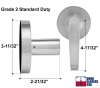 Hager Grade 2 Standard Duty Commercial Storeroom Door Lock, With Clutch, 3-11/32 in. Rose Trim, Key Cylinder On Outside, Plain Lever On Inside, Schlage C Keyway, 626 Satin Chrome Finish - Image 4 of 0