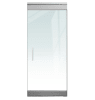 "P" Left Hand 36 in. x 84 in. Glass Door, 4 in. Tapered Door Rails, Accepts 1/2 in. Glass (Glass Not Included), 1-3/4 in. x 4 in. Frame Head, Concealed Closer, 12 in. Handles, and Lock, Satin Anodized Finish - Image 1 of 0