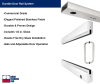 "P" Right Hand 36 in. x 84 in. Glass Door, 4 in. Tapered Door Rails, Accepts 1/2 in. Glass (Glass Not Included), 1-3/4 in. x 4 in. Frame Head, Concealed Closer, 12 in. Handles, and Lock, Polished Stainless Steel Finish - Image 2 of 0