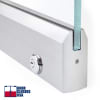 "P" Right Hand 36 in. x 84 in. Glass Door, 4 in. Tapered Door Rails, Accepts 1/2 in. Glass (Glass Not Included), 1-3/4 in. x 4 in. Frame Head, Concealed Closer, 12 in. Handles, and Lock, Polished Stainless Steel Finish - Image 5 of 0