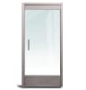 Exterior 36 in. x 84 in. Left Hand All Glass Door With Frame and Jambs, Accepts 1/2 in. Glass (Glass Not Included), 10 in. ADA Bottom Rail, Concealed Closer, 12 in. Handles, Threshold, and Lock, Brushed Stainless Steel Finish - Image 1 of 0