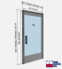 Exterior 36 in. x 84 in. Left Hand All Glass Door With Frame and Jambs, Accepts 1/2 in. Glass (Glass Not Included), 10 in. ADA Bottom Rail, Concealed Closer, 12 in. Handles, Threshold, and Lock, Brushed Stainless Steel Finish - Image 4 of 0