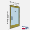 Exterior 36 in. x 84 in. Left Hand All Glass Door With Frame and Jambs, Accepts 1/2 in. Glass (Glass Not Included), 10 in. ADA Bottom Rail, Concealed Closer, 12 in. Handles, Threshold, and Lock, Polished Brass Finish - Image 3 of 0
