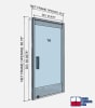 Exterior 36 in. x 84 in. Left Hand All Glass Door With Frame and Jambs, Accepts 1/2 in. Glass (Glass Not Included), 10 in. ADA Bottom Rail, Concealed Closer, 12 in. Handles, Threshold, and Lock, Polished Stainless Steel Finish - Image 4 of 0
