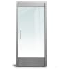 Herc-Lite Herculite Exterior 36 in. x 84 in. Left Hand All Glass Door With Frame and Jambs, Accepts 1/2 in. Glass (Glass Not Included), 10 in. ADA Bottom Rail, Concealed Closer, 12 in. Handles, Threshold, and Lock, Satin Anodized Finish - Image 1 of 0