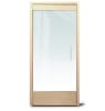 Herc-Lite Herculite Exterior 36 in. x 84 in. Right Hand All Glass Door With Frame and Jambs, Accepts 1/2 in. Glass (Glass Not Included), 10 in. ADA Bottom Rail, Concealed Closer, 12 in. Handles, Threshold, and Lock, Polished Brass Finish - Image 1 of 0