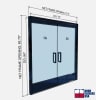Exterior 72 in. x 84 in. All Glass Double Door With Frame and Jambs, Accepts 1/2 in. Glass (Glass Not Included), 10 in. ADA Bottom Rails, Concealed Closers, 12 in. Handles, Threshold, and Locks, Dark Bronze Anodized Finish - Image 5 of 0