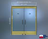 Exterior 72 in. x 84 in. All Glass Double Door With Frame and Jambs, Accepts 1/2 in. Glass (Glass Not Included), 10 in. ADA Bottom Rails, Concealed Closers, 12 in. Handles, Threshold, and Locks, Polished Brass Finish - Image 2 of 0