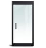 Herc-Lite Herculite "P" Left Hand 36 in. x 84 in. Glass Door, 4 in. Tapered Door Rails, Accepts 1/2 in. Glass (Glass Not Included), 1-3/4 in. x 4 in. Frame With Jambs, Concealed Closer, 12 in. Handles, and Lock, Matte Black Finish - Image 1 of 0