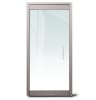 "P" Right Hand 36 in. x 84 in. Glass Door, 4 in. Tapered Door Rails, Accepts 1/2 in. Glass (Glass Not Included), 1-3/4 in. x 4 in. Frame With Jambs, Concealed Closer, 12 in. Handles, and Lock, Brushed Stainless Steel Finish - Image 1 of 0