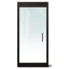 "P" Right Hand 36 in. x 84 in. Glass Door, 4 in. Tapered Door Rails, Accepts 1/2 in. Glass (Glass Not Included), 1-3/4 in. x 4 in. Frame With Jambs, Concealed Closer, 12 in. Handles, and Lock, Dark Bronze Anodized Finish - Image 1 of 0