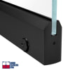 "P" Right Hand 36 in. x 84 in. Glass Door, 4 in. Tapered Door Rails, Accepts 1/2 in. Glass (Glass Not Included), 1-3/4 in. x 4 in. Frame With Jambs, Concealed Closer, 12 in. Handles, and Lock, Matte Black Finish - Image 2 of 0