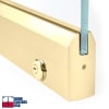Herc-Lite Herculite "P" Right Hand 36 in. x 84 in. Glass Door, 4 in. Tapered Door Rails, Accepts 1/2 in. Glass (Glass Not Included), 1-3/4 in. x 4 in. Frame With Jambs, Concealed Closer, 12 in. Handles, and Lock, Polished Brass Finish - Image 2 of 0