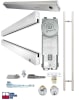 "P" Single Glass Door, 4 in. Square Top and Bottom Rails, Accepts 1/2 in. Glass (Glass Not Included), 1-3/4 in. x 4 in. x 36 in. Frame Head, Concealed Closer, 24 in. Back To Back Ladder Pull, and Lock, Polished Stainless Finish - Image 2 of 0
