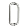 Glass Door 10 in. Back To Back Straight Pull Handle Set, 1 in. Diameter, Brushed Stainless Steel Finish - Image 1 of 0