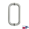 Glass Door 10 in. Back To Back Straight Pull Handle Set, 1 in. Diameter, Brushed Stainless Steel Finish - Image 2 of 0