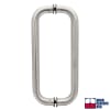 Glass Door 12 in. Back To Back Straight Pull Handle Set, 1 in. Diameter, Brushed Stainless Steel Finish - Image 2 of 0