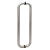Glass Door 18 in. Back To Back Straight Pull Handle Set, 1 in. Diameter, Brushed Stainless Steel Finish - Image 1 of 0