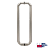 Glass Door 18 in. Back To Back Straight Pull Handle Set, 1 in. Diameter, Brushed Stainless Steel Finish - Image 2 of 0