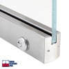 2-1/2 in. Square 35-3/4 in. Length Door Rail With Bottom Lock Prep For 1/2 in. Thick Glass, Brushed Stainless Steel Finish - Image 2 of 0