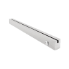 Herculite 2-1/2 in. Square 35-3/4 in. Length Door Rail With Bottom Lock Prep For 3/4 in. Thick Glass, Satin Anodized Finish - Image 1 of 0
