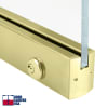 Herculite 2-1/2 in. Square 35-3/4 in. Length Door Rail With Bottom Lock Prep For 3/4 in. Thick Glass, Satin Brass Finish - Image 2 of 0