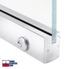2-1/2 in. Square 35-3/4 in. Length Door Rail With Bottom Lock Prep For 5/8 in. Thick Glass, Polished Stainless Steel Finish - Image 2 of 0