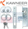 Kawneer Commercial Door Dead Bolt Lock Kit With Mortise Key Cylinder On Each Side, 1-1/8 in. Backset, Aluminum Finish - Image 1 of 0