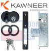 Kawneer Commercial Door Dead Bolt Lock Kit With Outside Mortise Key Cylinder and Inside Thumbturn, 31/32 in. Backset, Dark Bronze Finish - Image 1 of 0